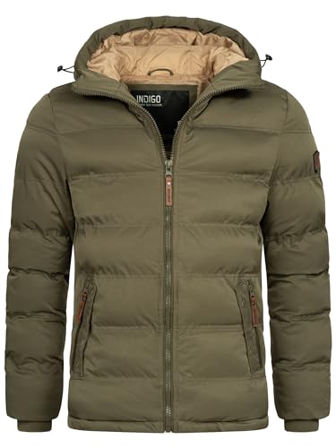 Indicode Herren Nemos Steppjacke mit Kapuze | Herrenjacke Winterjacke Freizeitjacke Männer Army, XL von Indicode