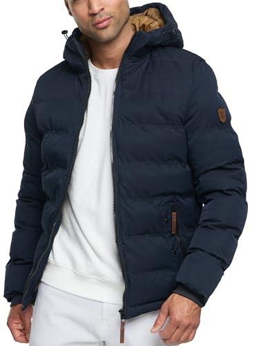 Indicode Herren Nemos Steppjacke mit Kapuze | Herrenjacke Winterjacke Freizeitjacke Männer Black S von Indicode