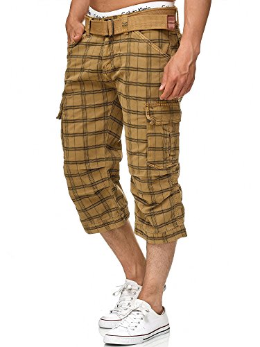Indicode Herren Nicolas Check 3/4 Cargo-Shorts inkl. Gürtel | Herrenshorts aus Baumwolle Amber Check L Indicode Herren Nicolas Check 3/4 Cargo-Shorts inkl. Gürtel | Herrenshorts aus Baumwolle Amber Check L von Indicode
