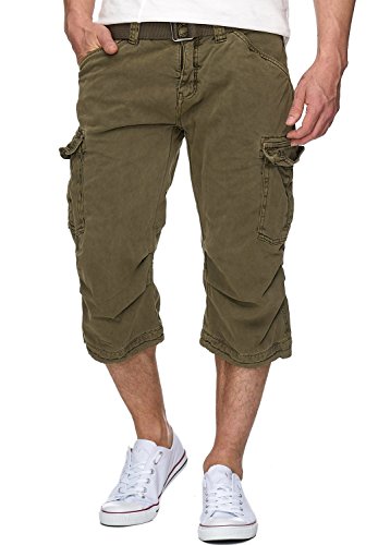 Indicode Herren Nicolas Check 3/4 Cargo-Shorts inkl. Gürtel | Herrenshorts aus Baumwolle Army XXL Indicode Herren Nicolas Check 3/4 Cargo-Shorts inkl. Gürtel | Herrenshorts aus Baumwolle Army XXL von Indicode