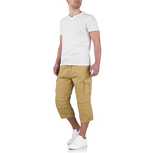 Indicode Herren Niels Check 3/4 Cargo Shorts inkl. Gürtel Herrenshorts aus Baumwolle (Amber, Größe XL) von Indicode