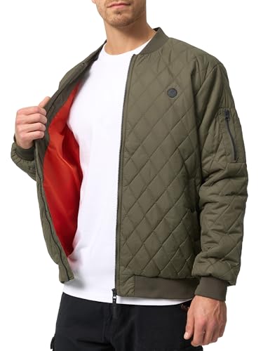 Indicode Herren Novak Bomberjacke mit Stehkragen | Steppjacke Daunenjacke für Männer Army L von Indicode