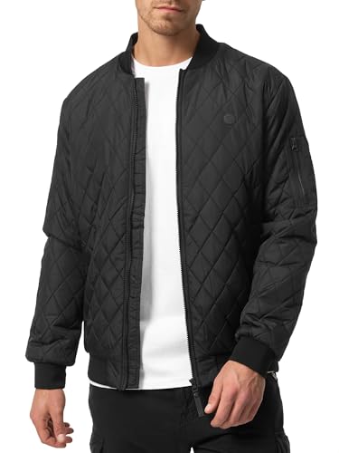 Indicode Herren Novak Bomberjacke mit Stehkragen | Steppjacke Daunenjacke für Männer Black 3XL von Indicode