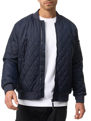 Indicode Herren Novak Bomberjacke mit Stehkragen | Steppjacke Daunenjacke für Männer Navy L von Indicode