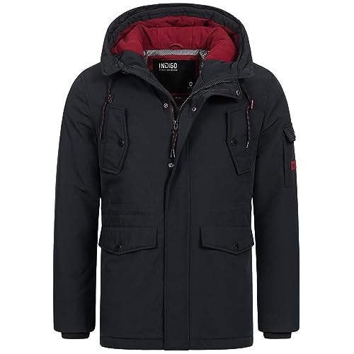Indicode Herren Ocala Herrenmantel mit verdeckter Knopfleiste | Wintermantel für Männer Black, XL von Indicode
