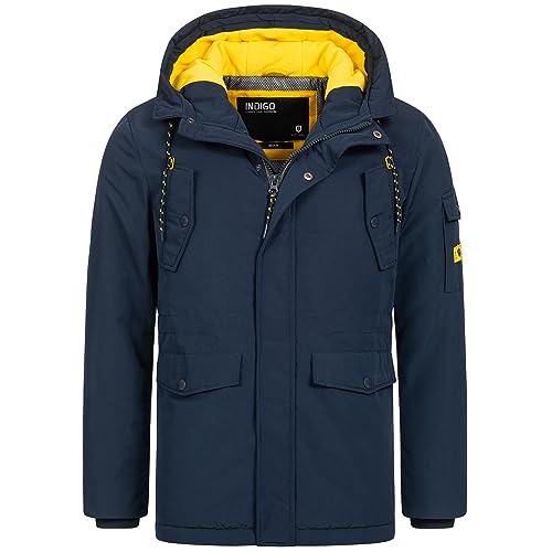 Indicode Herren Ocala Herrenmantel mit verdeckter Knopfleiste | Wintermantel für Männer Navy, M von Indicode