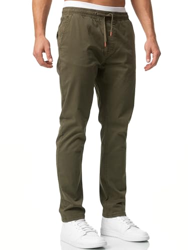 Indicode Herren Osborne Stoffhose aus 98% Baumwolle | Herrenhose Freizeithose für Männer Army, M von Indicode