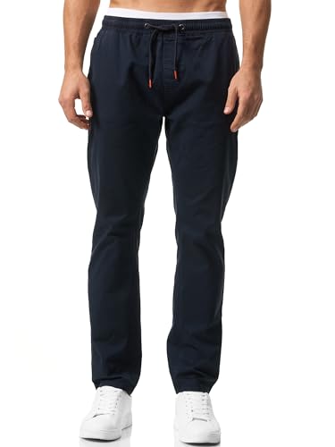 Indicode Herren Osborne Stoffhose aus 98% Baumwolle | Herrenhose Freizeithose für Männer Navy S von Indicode