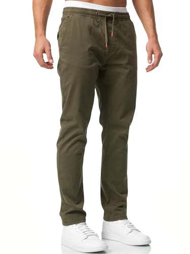 Indicode Herren Osborne Stoffhose aus 98% Baumwolle | Herrenhose Freizeithose für Männer Army XL von Indicode