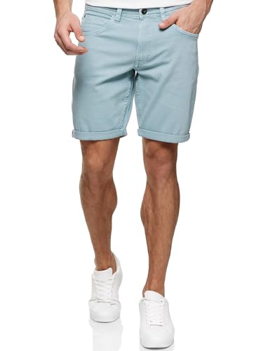 Indicode Herren Page Jeans Shorts mit 5 Taschen | Herrenshorts Used Look für Männer Blue Wave, S von Indicode