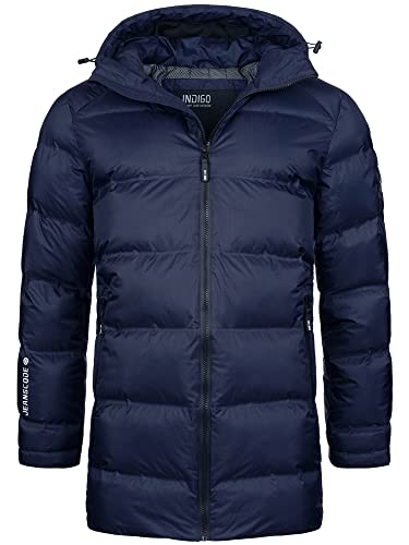 Indicode Herren Parkkish Winterparka mit Kapuze | Herrenjacke Herrenparka für Männer Navy, S von Indicode