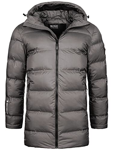 Indicode Herren Parkkish Winterparka mit Kapuze | Herrenjacke Herrenparka für Männer Pewter, M von Indicode