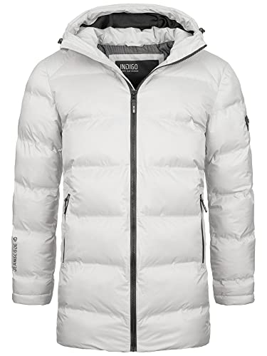 Indicode Herren Parkkish Winterparka mit Kapuze | Herrenjacke Herrenparka für Männer Offwhite S von Indicode