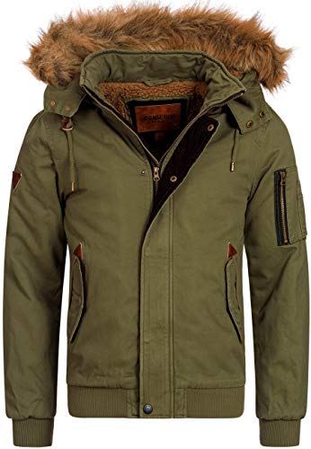 Indicode Herren Pennington Winterjacke aus Baumwolle | Winterparka Herrenjacke Parka Army M von Indicode