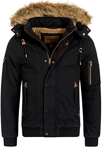 Indicode Herren Pennington Winterjacke aus Baumwolle | Winterparka Herrenjacke Parka Black L von Indicode