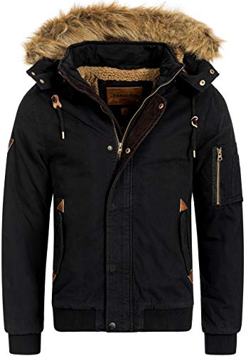 Indicode Herren Pennington Winterjacke aus Baumwolle | Winterparka Herrenjacke Parka Black, XL von Indicode