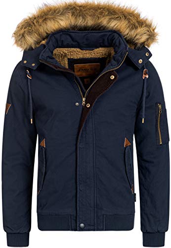 Indicode Herren Pennington Winterjacke aus Baumwolle | Winterparka Herrenjacke Parka Navy, XXL von Indicode