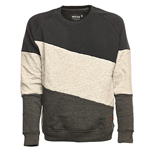 Indicode Herren Pullover Knight Sweatshirt Rundhalsausschnitt mit Streifen Sweater Crew Neck Navy L von Indicode