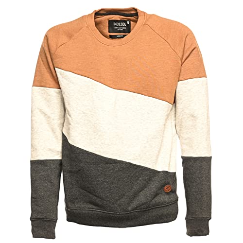 Indicode Herren Pullover Knight Sweatshirt Rundhalsausschnitt mit Streifen Sweater Crew Neck Rubber M von Indicode