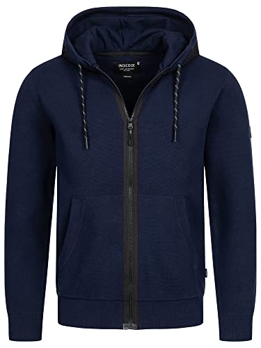 Indicode Herren Reilly Sweatjacke mit Reißverschluss und Kapuze | Hooded Jacket für Männer Navy, S von Indicode