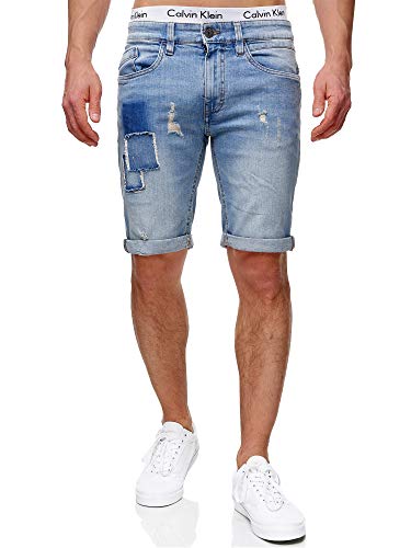 Indicode Herren Roberts Jeans Shorts mit 5 Taschen | Herrenshorts Used Look für Männer Blue Wash, 3XL von Indicode