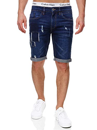 Indicode Herren Roberts Jeans Shorts mit 5 Taschen | Herrenshorts Used Look für Männer Blue XL von Indicode