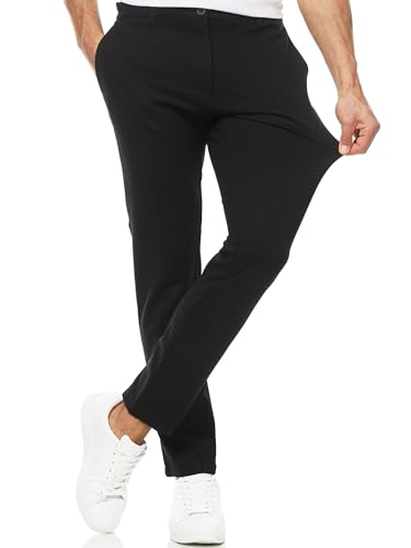 Indicode Herren Rodekro Performance Pants | Chinohose Herrenhose Super Stretch Stoffhose Bequeme Business Hose für Männer Black, 33/34 von Indicode