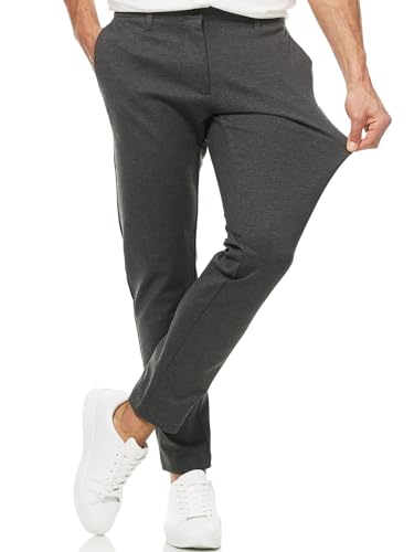 Indicode Herren Rodekro Performance Pants Herren | Chino Herrenhose Super Stretch Stoffhose Charcoal Mix 32/32 von Indicode