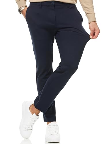 Indicode Herren Rodekro Performance Pants Herren | Chino Herrenhose Super Stretch Stoffhose Navy 32/32 von Indicode