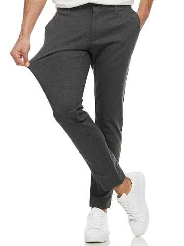 Indicode Herren Rodekro Performance Pants Herren | Chino Herrenhose Super Stretch Stoffhose Charcoal Mix 34/32 von Indicode