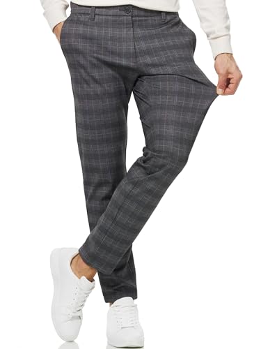 Indicode Herren Rodekro Performance Pants | Chinohose Herrenhose Super Stretch Stoffhose Bequeme Business Hose für Männer Check, 32/34 von Indicode