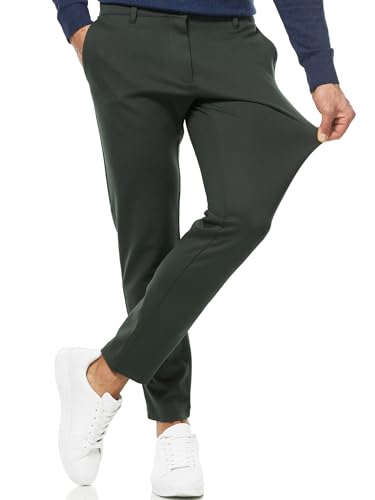 Indicode Herren Rodekro Performance Pants | Chinohose Herrenhose Super Stretch Stoffhose Bequeme Business Hose für Männer Deep Forest, 32/34 von Indicode