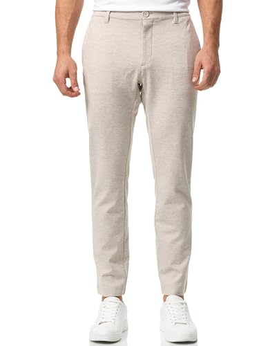 Indicode Herren Rodekro Performance Pants | Chinohose Herrenhose Super Stretch Stoffhose Bequeme Business Hose für Männer Ecru Mix, 34/32 von Indicode