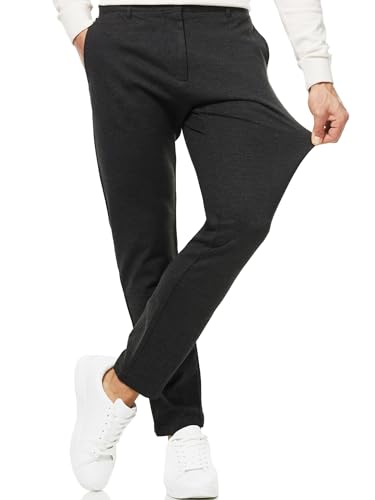 Indicode Herren Rodekro Performance Pants | Chinohose Herrenhose Super Stretch Stoffhose Bequeme Business Hose für Männer Raven, 34/30 von Indicode