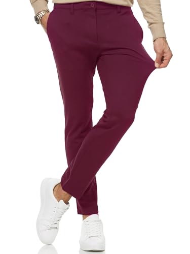 Indicode Herren Rodekro Performance Pants | Chinohose Herrenhose Super Stretch Stoffhose Bequeme Business Hose für Männer Bordeaux, 34/32 von Indicode