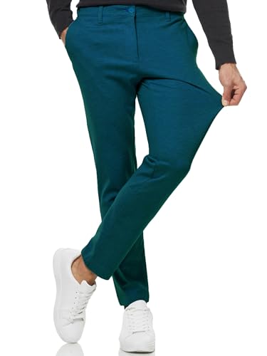 Indicode Herren Rodekro Performance Pants | Chinohose Herrenhose Super Stretch Stoffhose Bequeme Business Hose für Männer Teal, 28/30 von Indicode