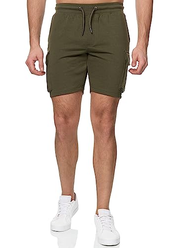 Indicode Herren Ronny Stoff Shorts mit 5 Taschen | Bermuda Herren Stoff Shorts Army L von Indicode