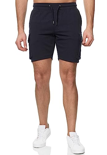 Indicode Herren Ronny Stoff Shorts mit 5 Taschen | Bermuda Herren Stoff Shorts Navy L von Indicode