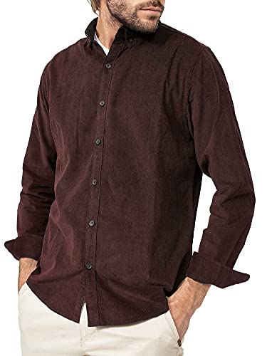 Indicode Herren Ryan Kordhemd aus Baumwolle | Herrenhemd Kord Cord Freizeithemd Dk Brown XXL Indicode Herren Ryan Kordhemd aus Baumwolle | Herrenhemd Kord Cord Freizeithemd Dk Brown XXL von Indicode