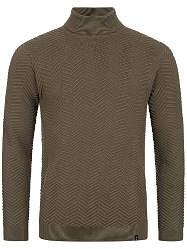 Indicode Herren Saini Pullover mit Rollkragen aus Baumwolle | Strickpullover Männer Army L von Indicode