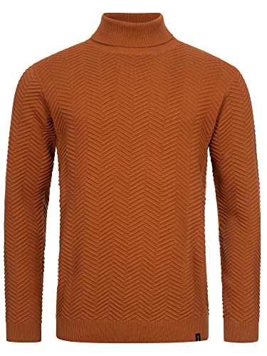 Indicode Herren Saini Pullover mit Rollkragen aus Baumwolle | Strickpullover Männer Caramel XL von Indicode