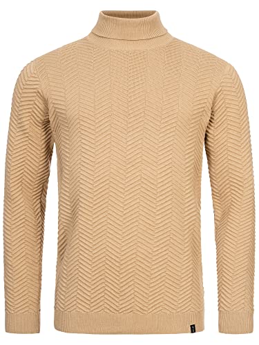Indicode Herren Saini Pullover mit Rollkragen aus Baumwolle | Strickpullover Männer Cornstalk XXL von Indicode