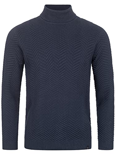 Indicode Herren Saini Pullover mit Rollkragen aus Baumwolle | Strickpullover Männer Navy L von Indicode