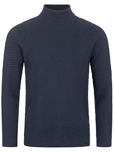 Indicode Herren Saini Pullover mit Rollkragen aus Baumwolle | Strickpullover Männer Navy XXL von Indicode