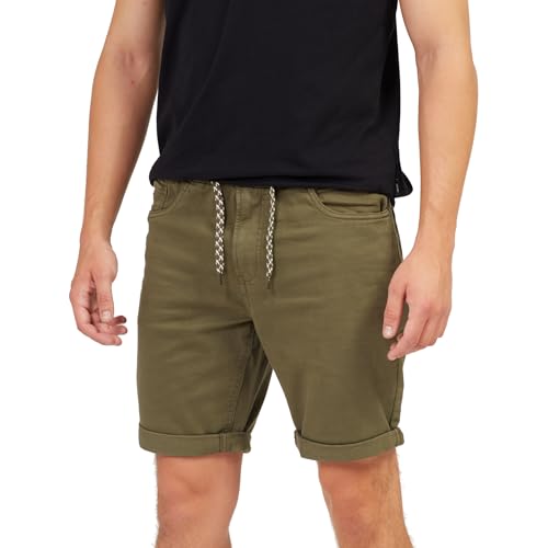 Indicode Herren Shorts Kalani Stretchshorts Kurze Hose Baumwollshorts Stretch Shorts, Army Gr.L von Indicode