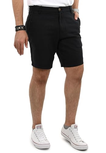 Indicode Herren Kurze Hosen (S-5XL) Regular Fit - 100% Baumwolle, Leichte, Atmungsaktive & Luftige Sommer Shorts Männer - B799 Schwarz Medium von Indicode