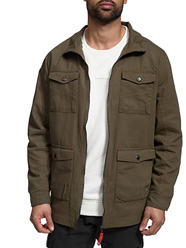 Indicode Herren Simeon Übergangsjacke aus Baumwolle | Herrenjacke Jeansjacke für Männer Army XL von Indicode