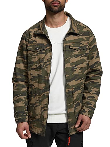 Indicode Herren Simeon Übergangsjacke aus Baumwolle | Herrenjacke Jeansjacke für Männer Dired Camouflage XL von Indicode