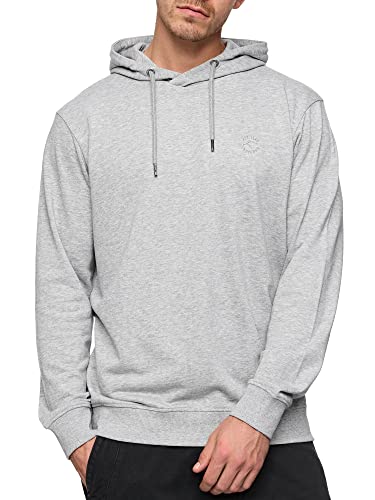 Indicode Herren Simpson Sweatshirt mit Kapuze | Hoodie Kapuzenpullover für Männer Lt Grey Mix, XL von Indicode