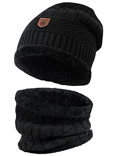 Indicode Herren Siracusa Winter-Set Mütze & Schal | Strick Wintermütze Winterschal Black One Size Indicode Herren Siracusa Winter-Set Mütze & Schal | Strick Wintermütze Winterschal Black One Size von Indicode